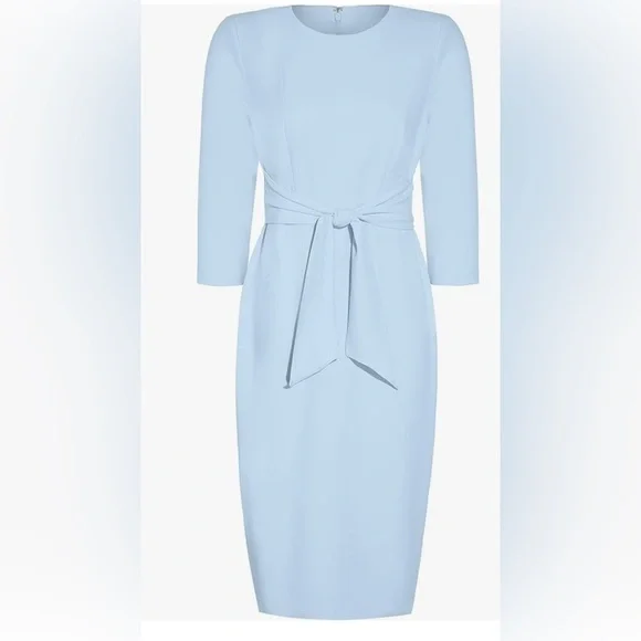adrianna papell blue sheath dress Adrianna Papell AP1D104957 - Knee-Length Crepe Sheath Dress main image 1